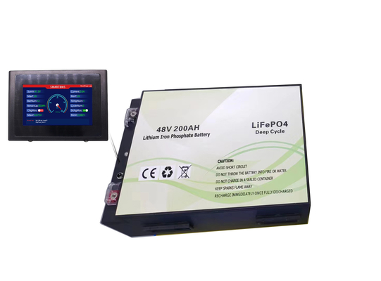 Alta segurança 200Ah 48V Bateria de lítio para veículos elétricos marítimos de barco com ecrã LCD